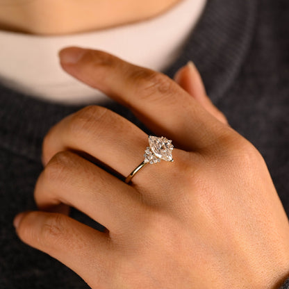 2 CT Emerald Pave Moissanite Engagement Ring
