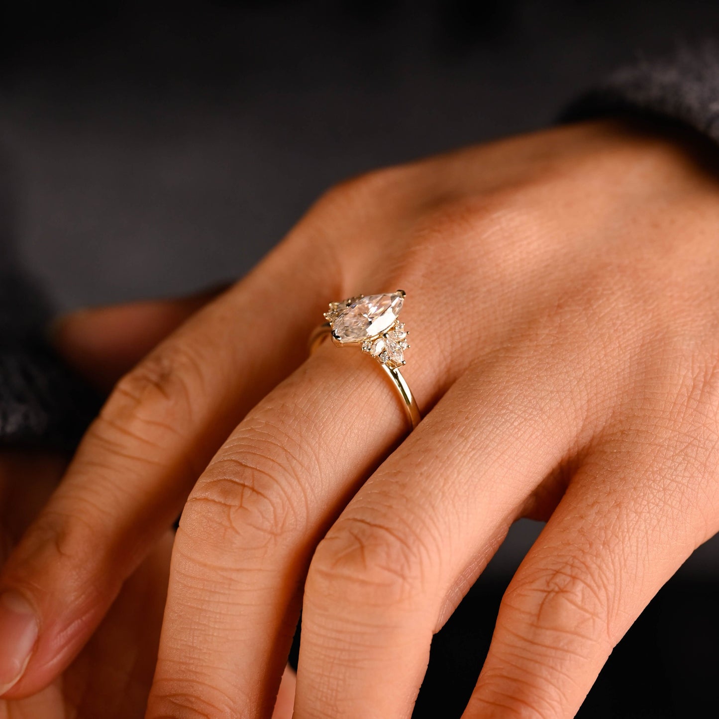 2 CT Emerald Pave Moissanite Engagement Ring