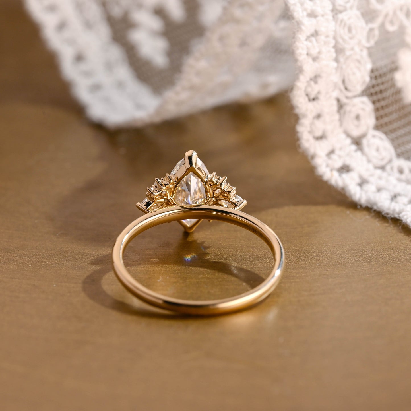2 CT Emerald Pave Moissanite Engagement Ring