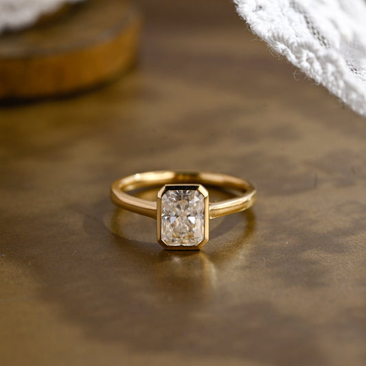 2 CT Emerald Pave Moissanite Engagement Ring