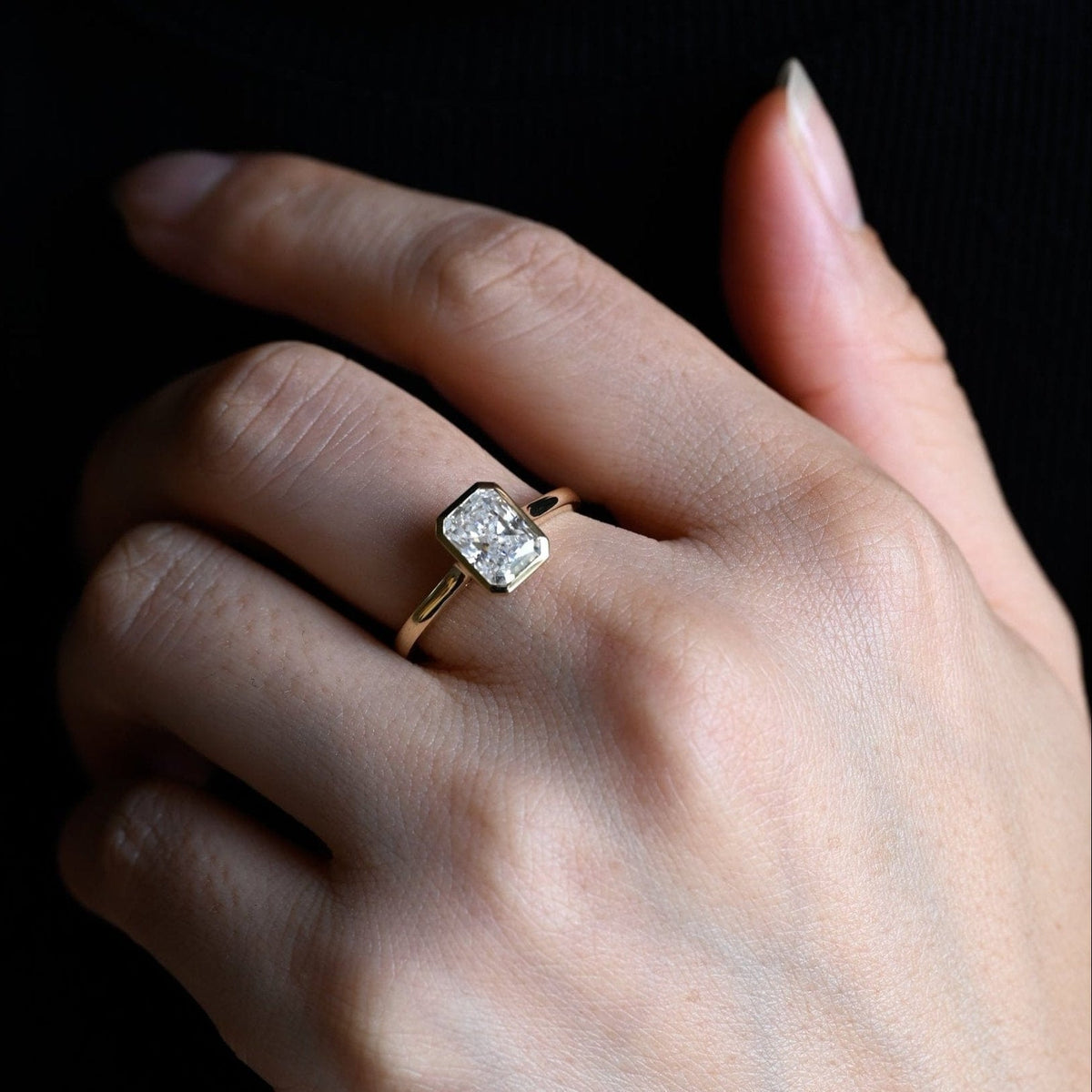 2 CT Emerald Pave Moissanite Engagement Ring