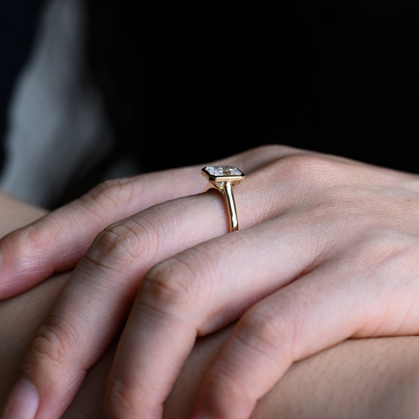 2 CT Emerald Pave Moissanite Engagement Ring