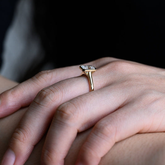2 CT Emerald Pave Moissanite Engagement Ring