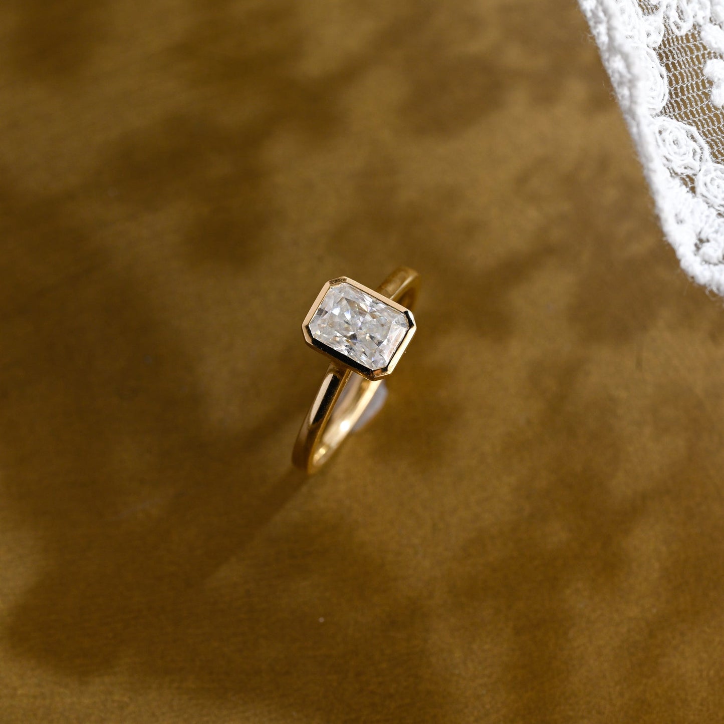 2 CT Emerald Pave Moissanite Engagement Ring