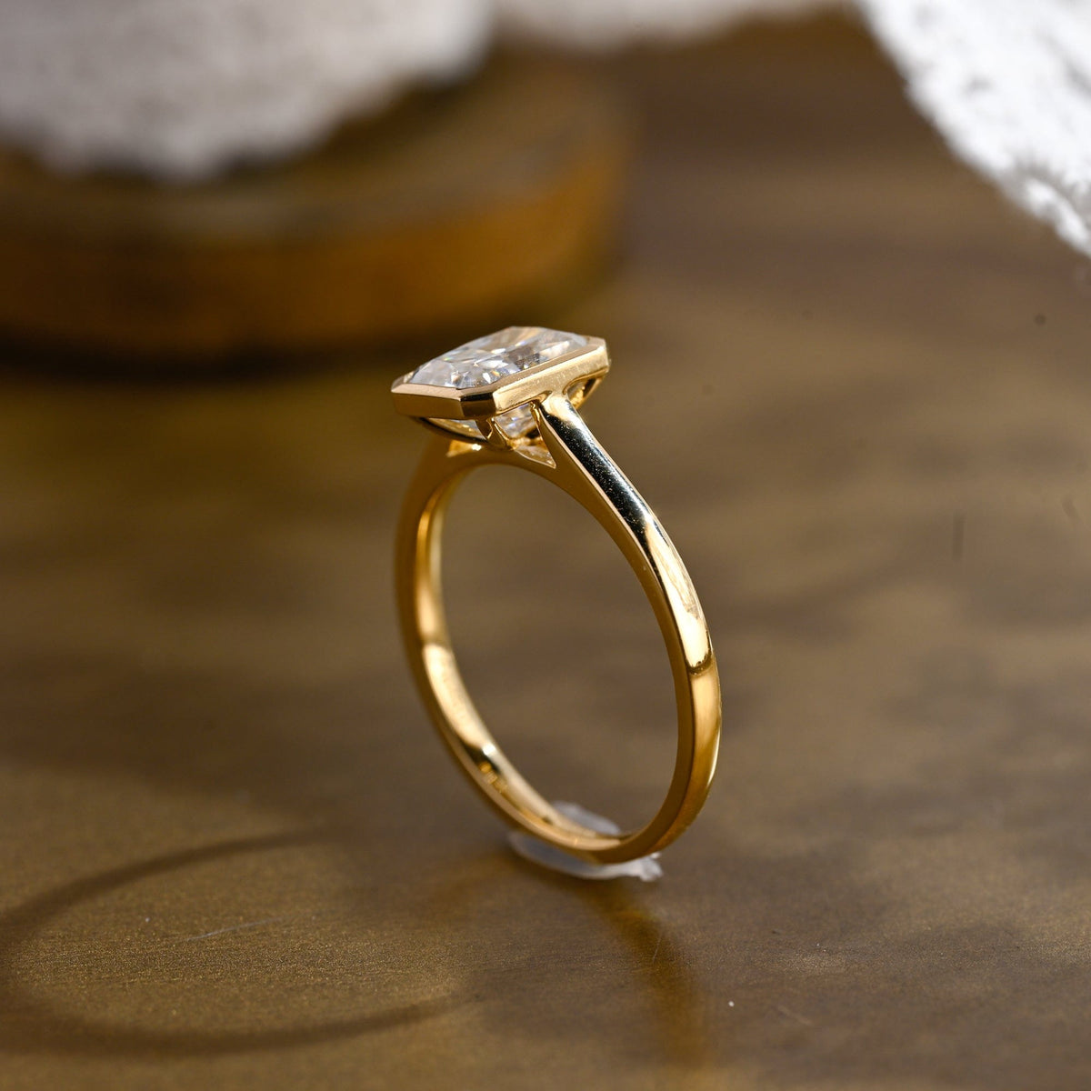 2 CT Emerald Pave Moissanite Engagement Ring