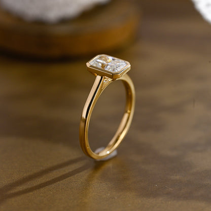 2 CT Emerald Pave Moissanite Engagement Ring