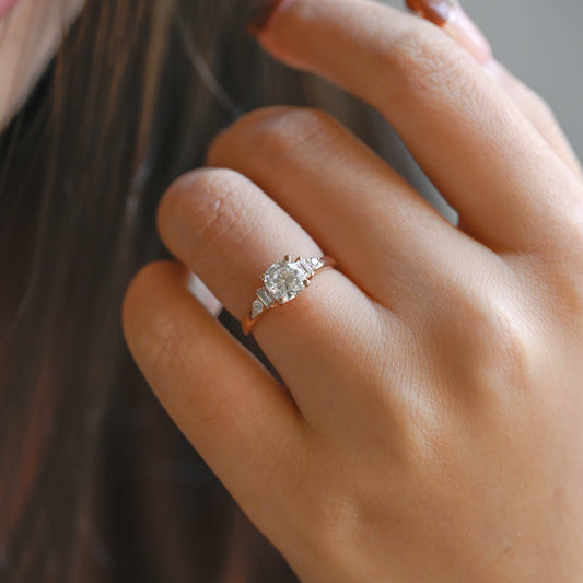 2 CT Emerald Pave Moissanite Engagement Ring