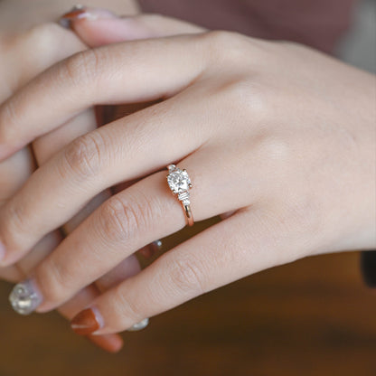 2 CT Emerald Pave Moissanite Engagement Ring