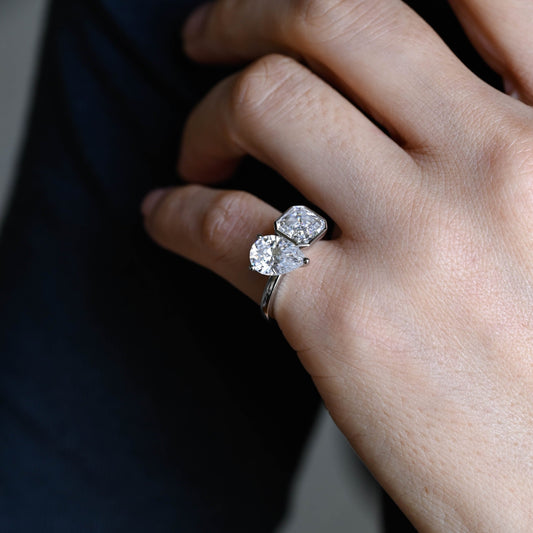 2 CT Emerald Pave Moissanite Engagement Ring