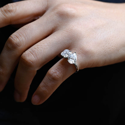 2 CT Emerald Pave Moissanite Engagement Ring