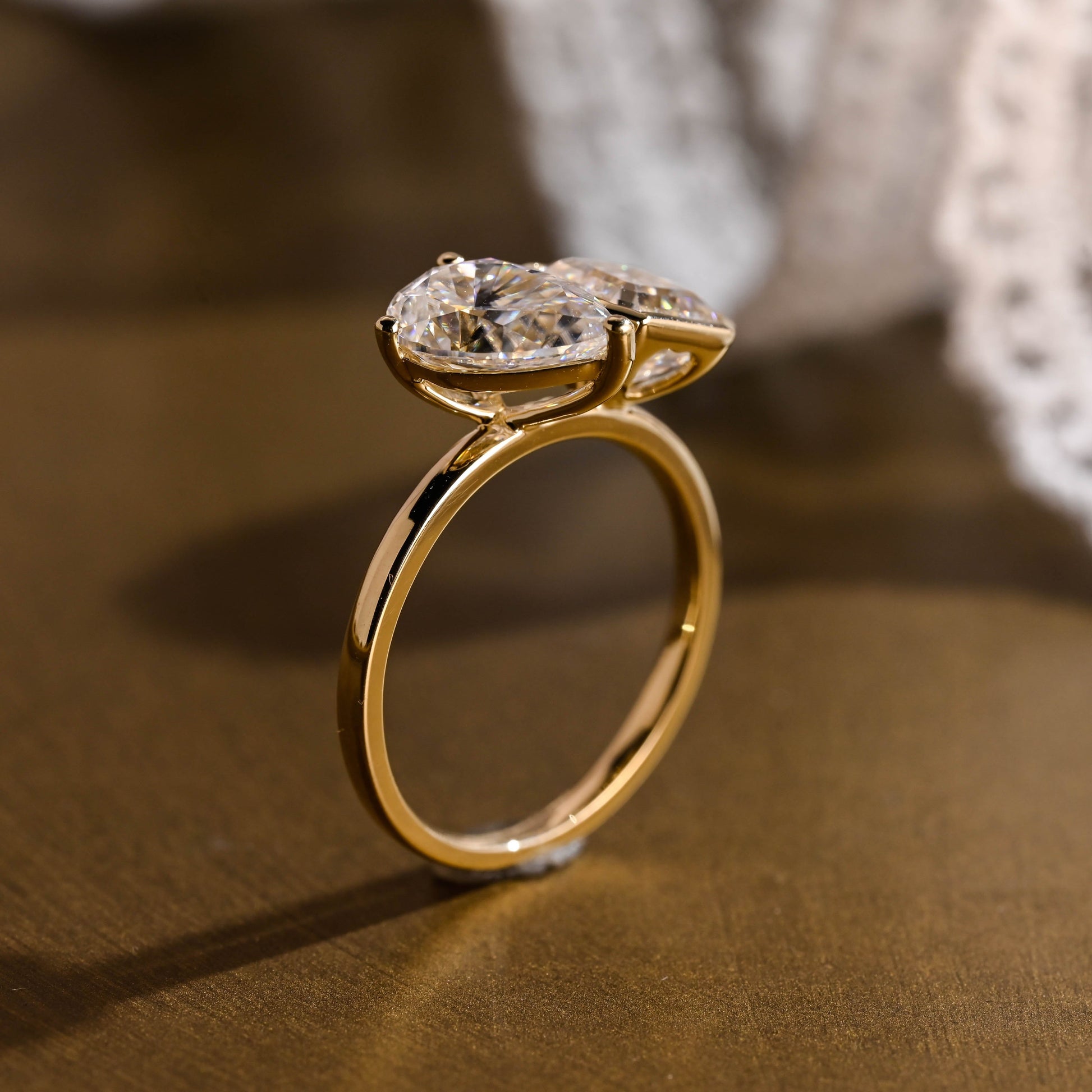 2 CT Emerald Pave Moissanite Engagement Ring
