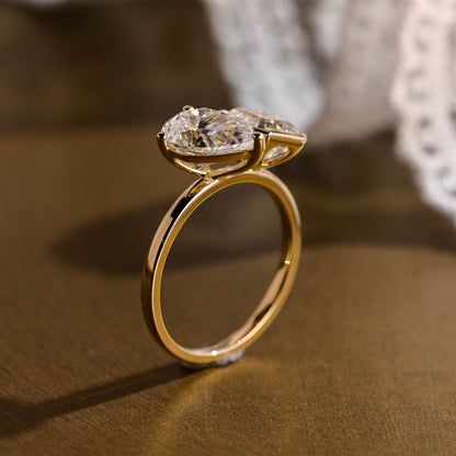 2 CT Emerald Pave Moissanite Engagement Ring