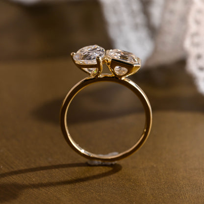 2 CT Emerald Pave Moissanite Engagement Ring