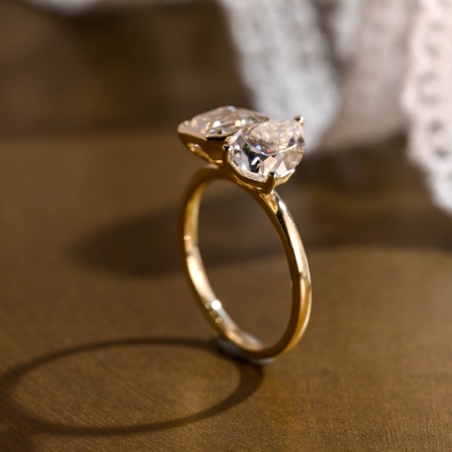 2 CT Emerald Pave Moissanite Engagement Ring