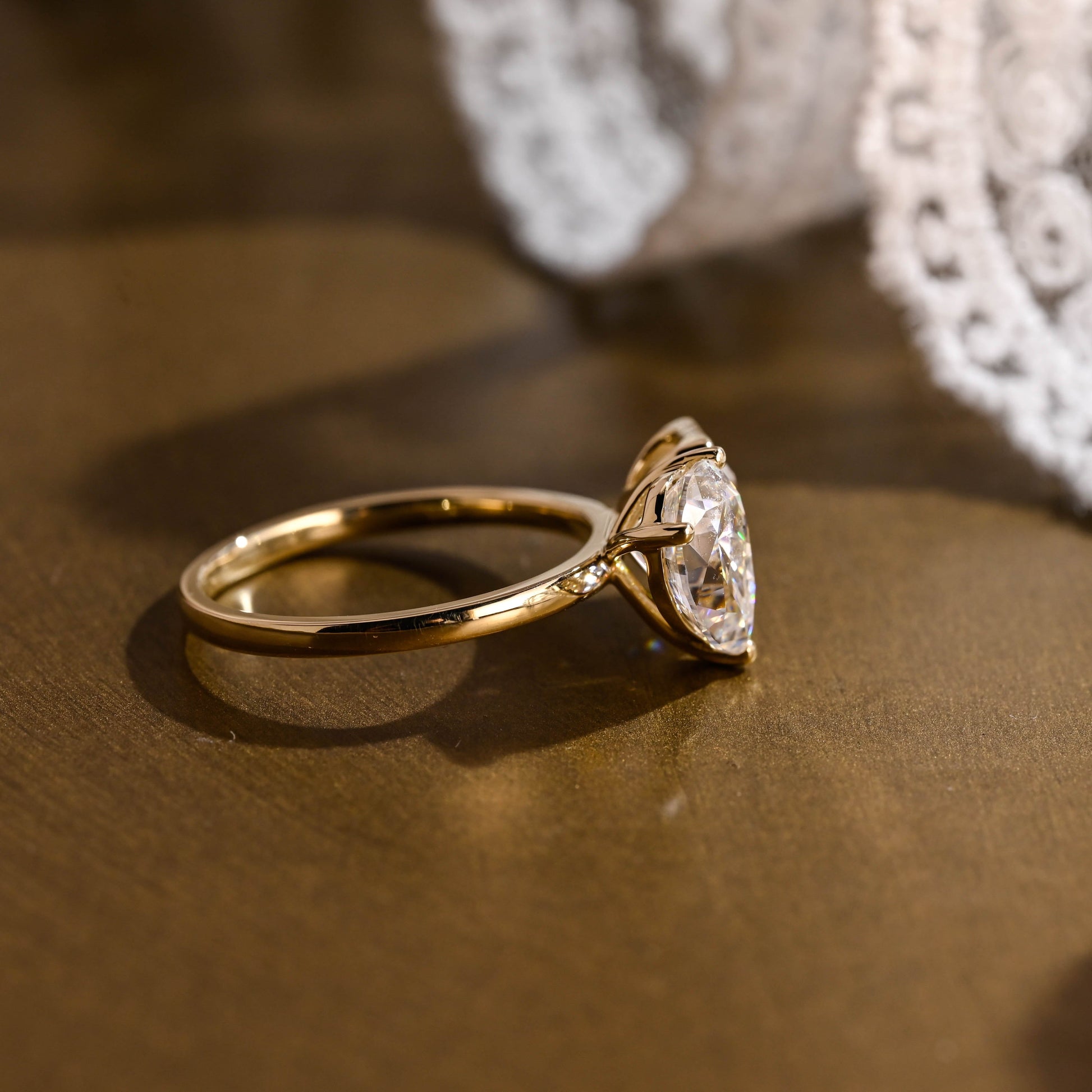 2 CT Emerald Pave Moissanite Engagement Ring