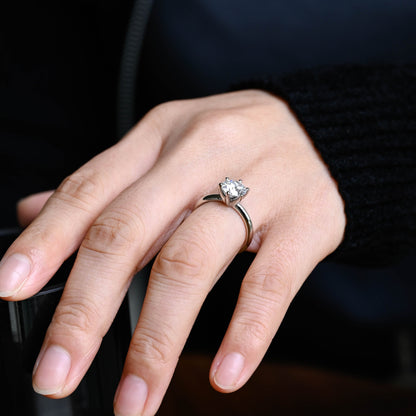 2 CT Emerald Pave Moissanite Engagement Ring