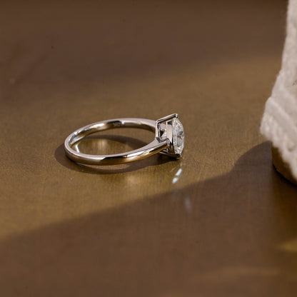2 CT Emerald Pave Moissanite Engagement Ring