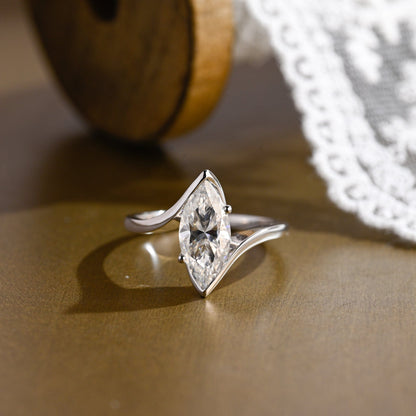 2 CT Emerald Pave Moissanite Engagement Ring