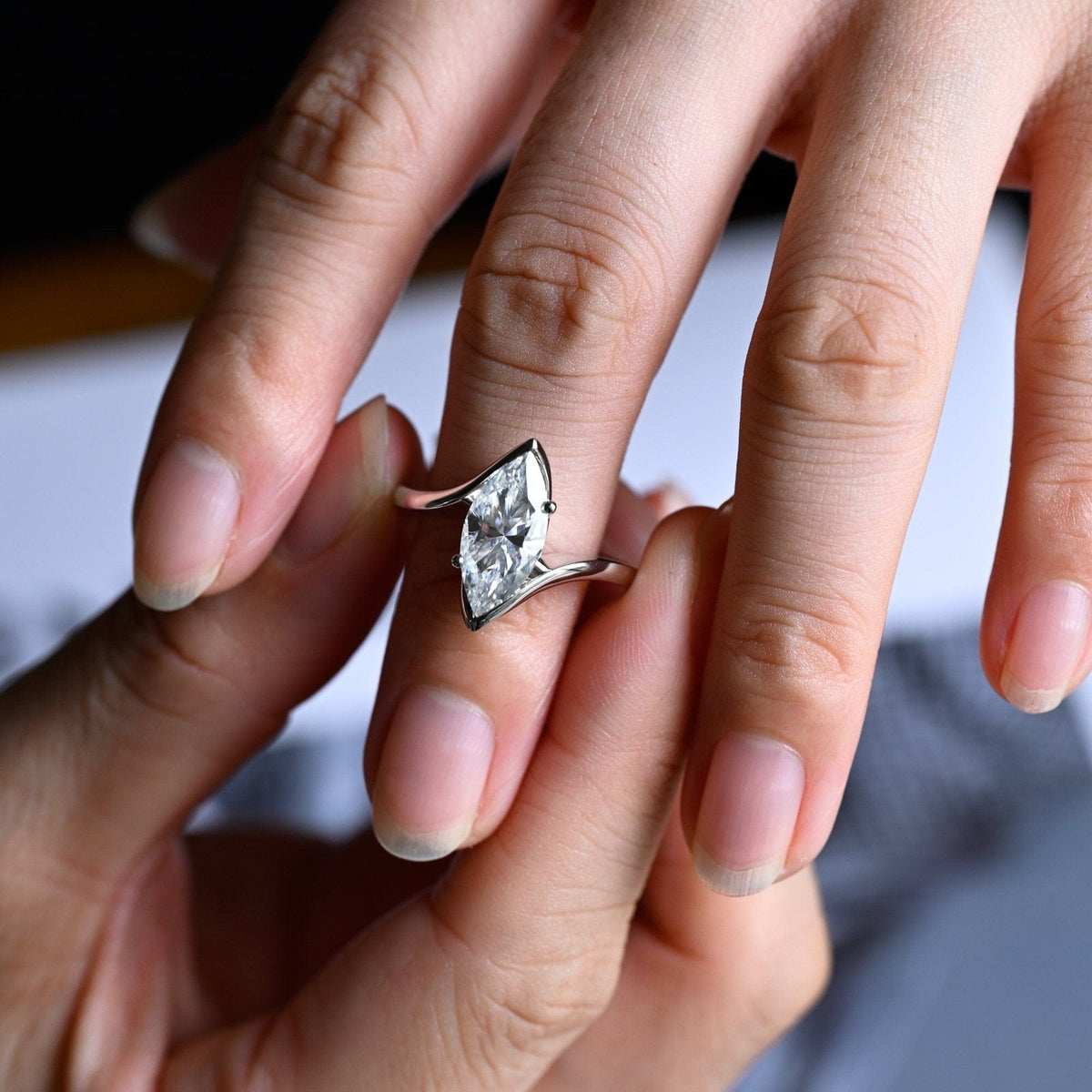 2 CT Emerald Pave Moissanite Engagement Ring