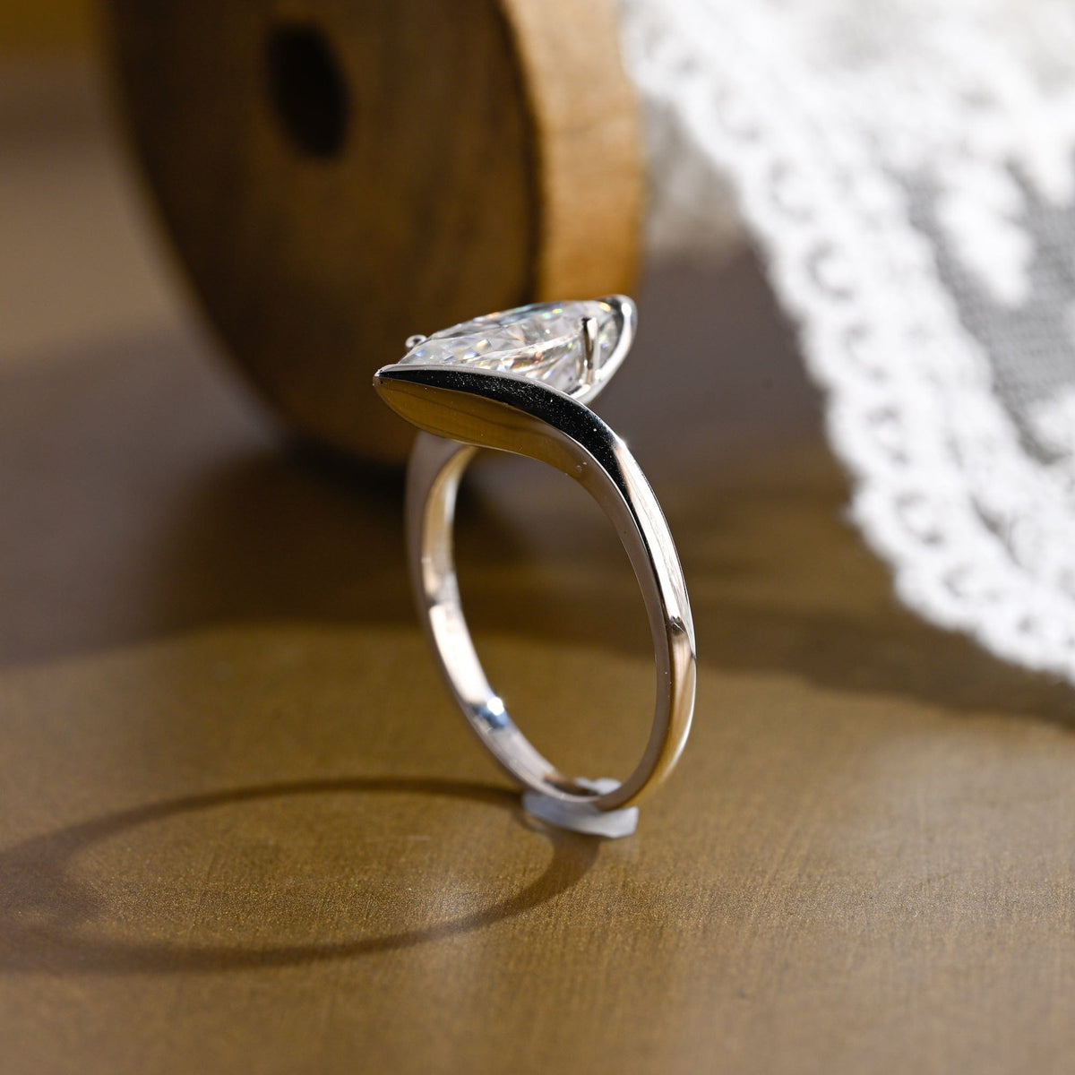 2 CT Emerald Pave Moissanite Engagement Ring