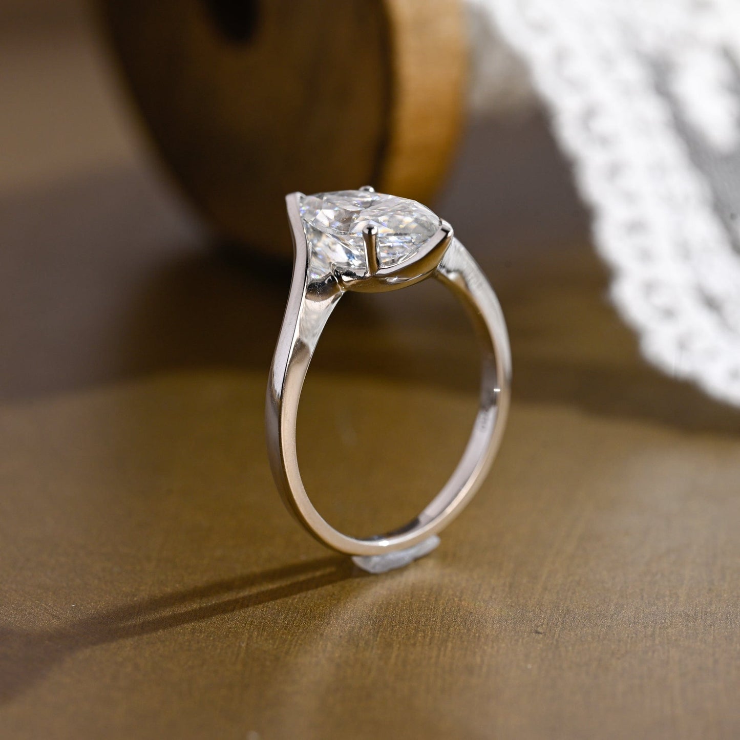 2 CT Emerald Pave Moissanite Engagement Ring