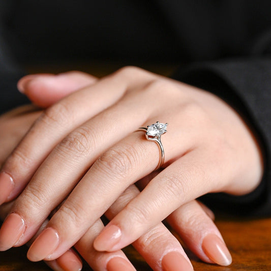2 CT Emerald Pave Moissanite Engagement Ring