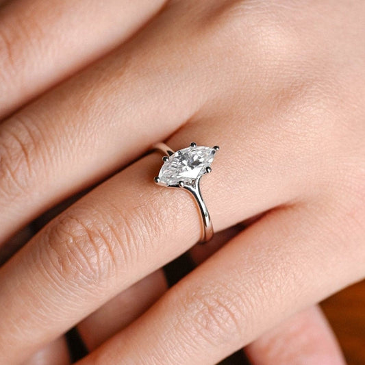 2 CT Emerald Pave Moissanite Engagement Ring