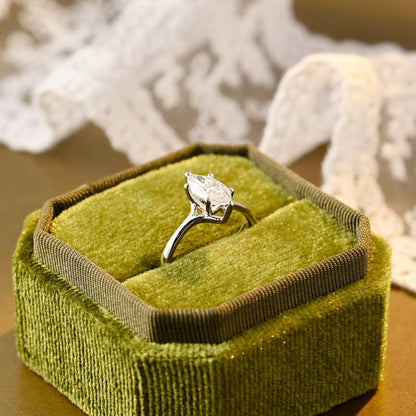 2 CT Emerald Pave Moissanite Engagement Ring