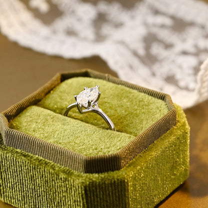 2 CT Emerald Pave Moissanite Engagement Ring
