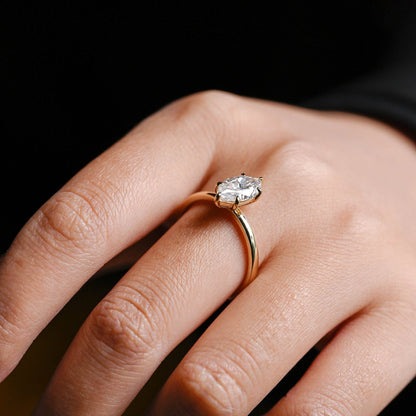 2 CT Emerald Pave Moissanite Engagement Ring