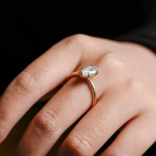 2 CT Emerald Pave Moissanite Engagement Ring