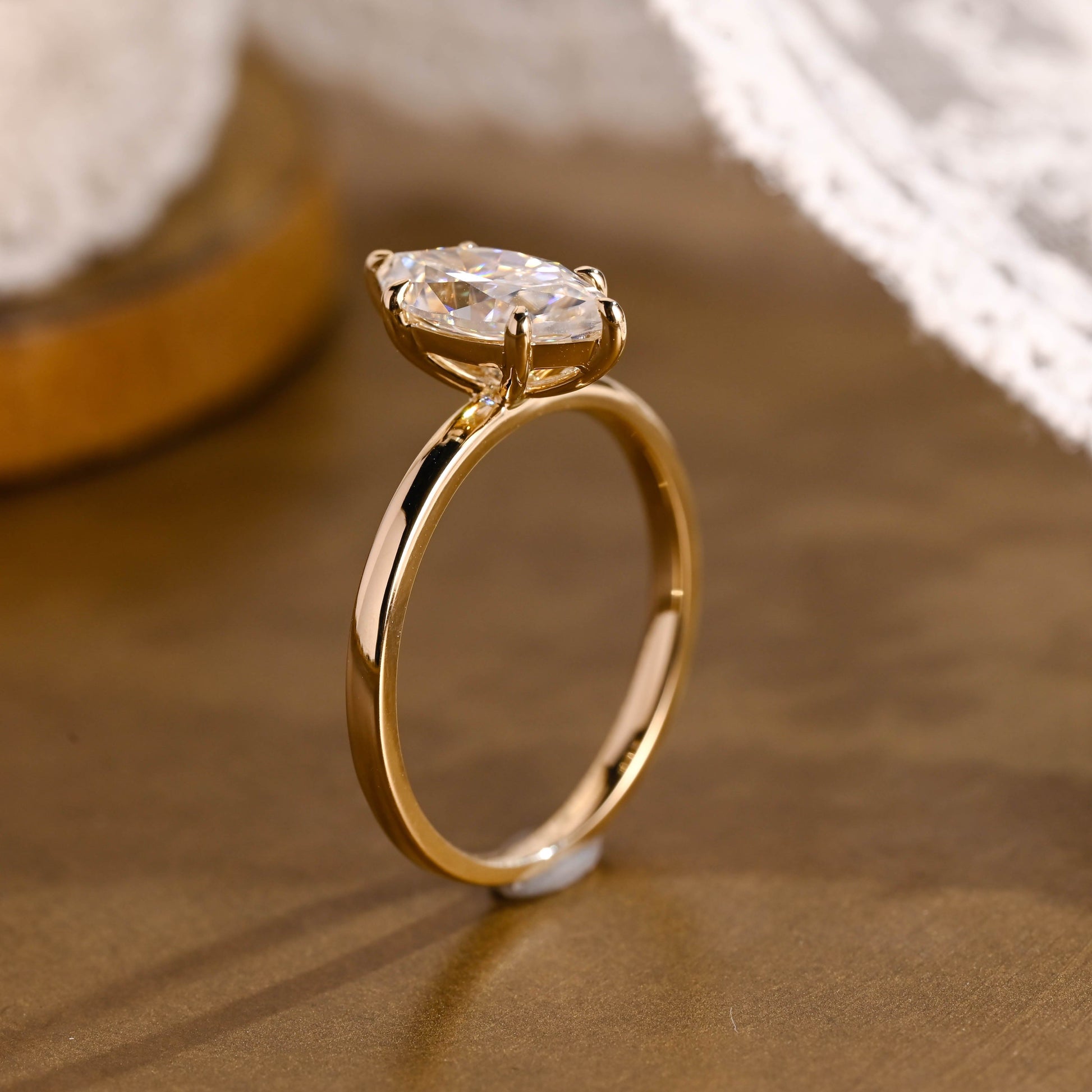 2 CT Emerald Pave Moissanite Engagement Ring