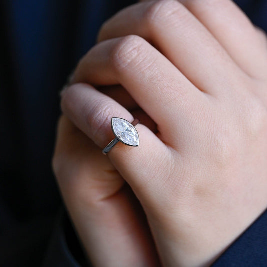 2 CT Emerald Pave Moissanite Engagement Ring