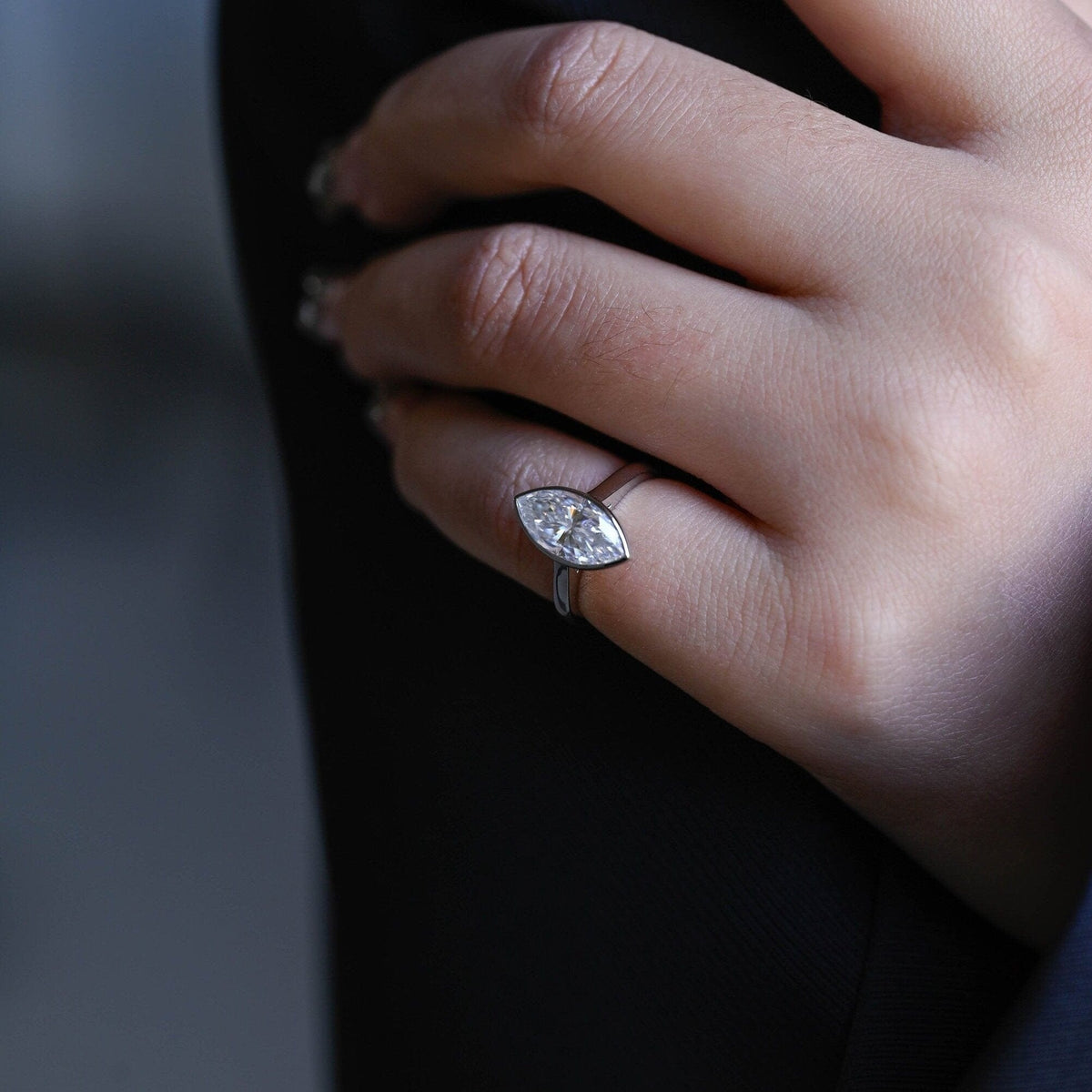 2 CT Emerald Pave Moissanite Engagement Ring