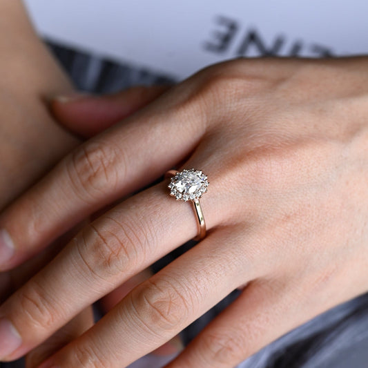 2 CT Emerald Pave Moissanite Engagement Ring