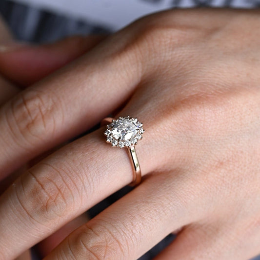 2 CT Emerald Pave Moissanite Engagement Ring