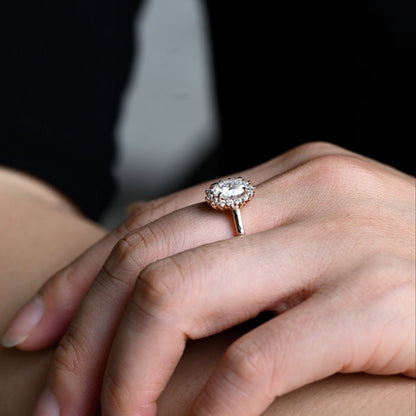2 CT Emerald Pave Moissanite Engagement Ring