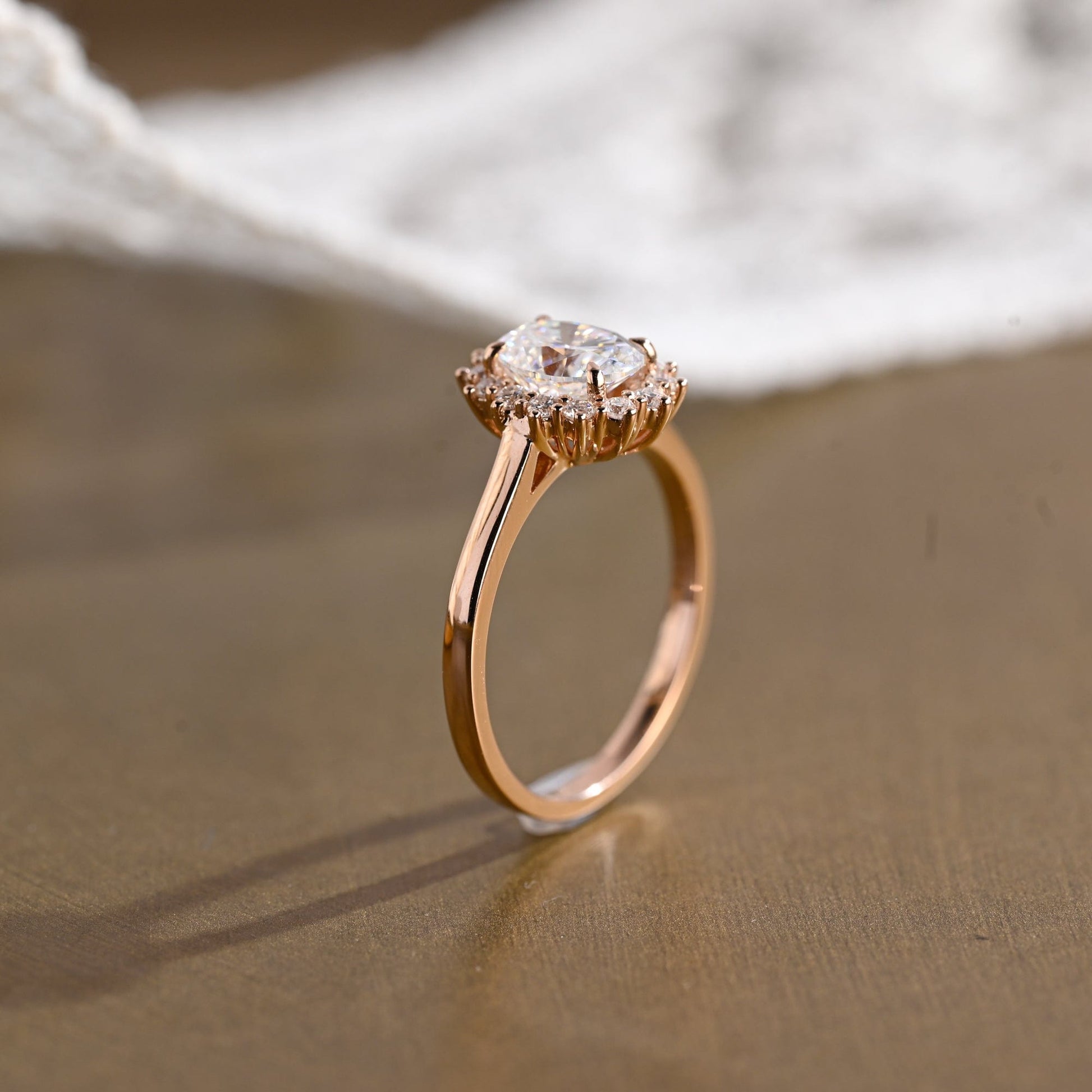 2 CT Emerald Pave Moissanite Engagement Ring