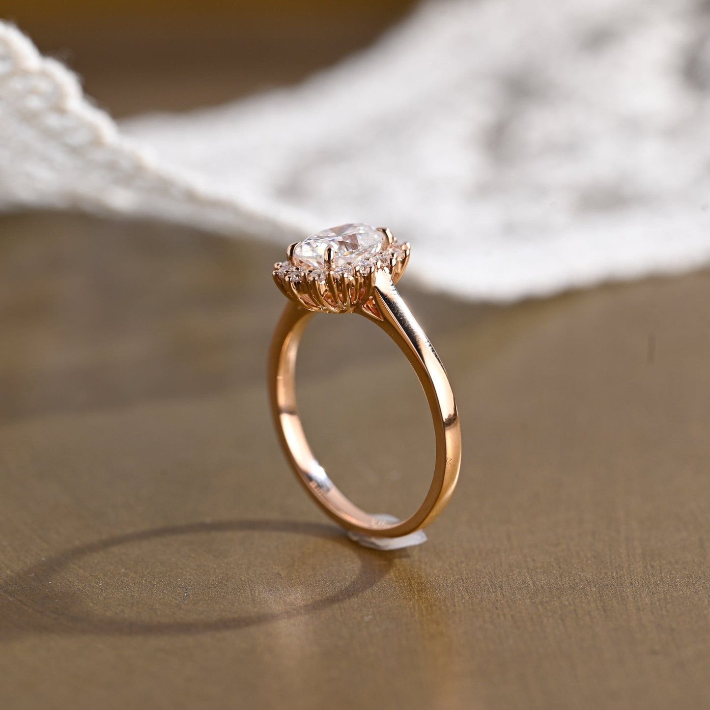 2 CT Emerald Pave Moissanite Engagement Ring