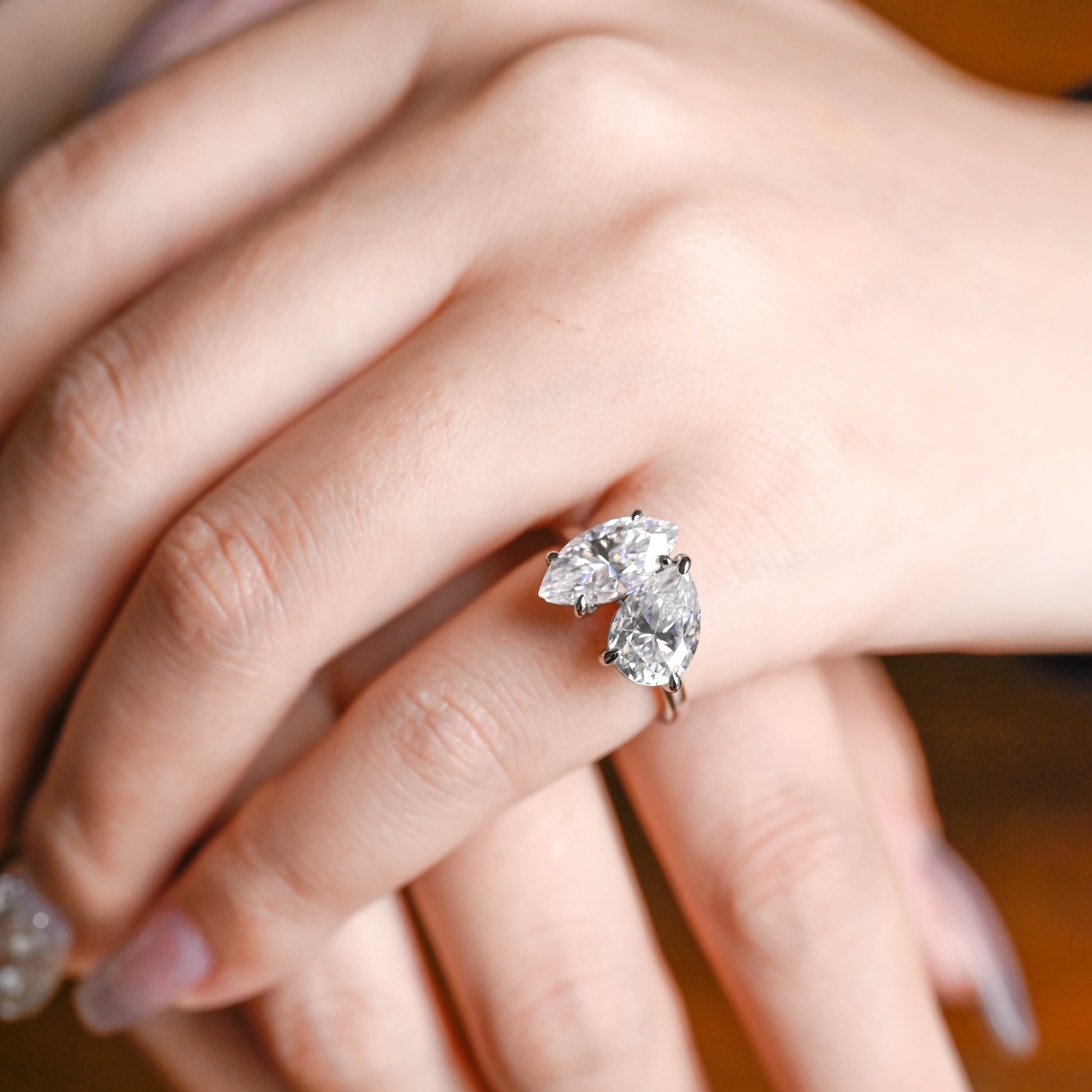 2 CT Emerald Pave Moissanite Engagement Ring
