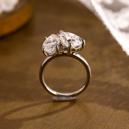 2 CT Emerald Pave Moissanite Engagement Ring
