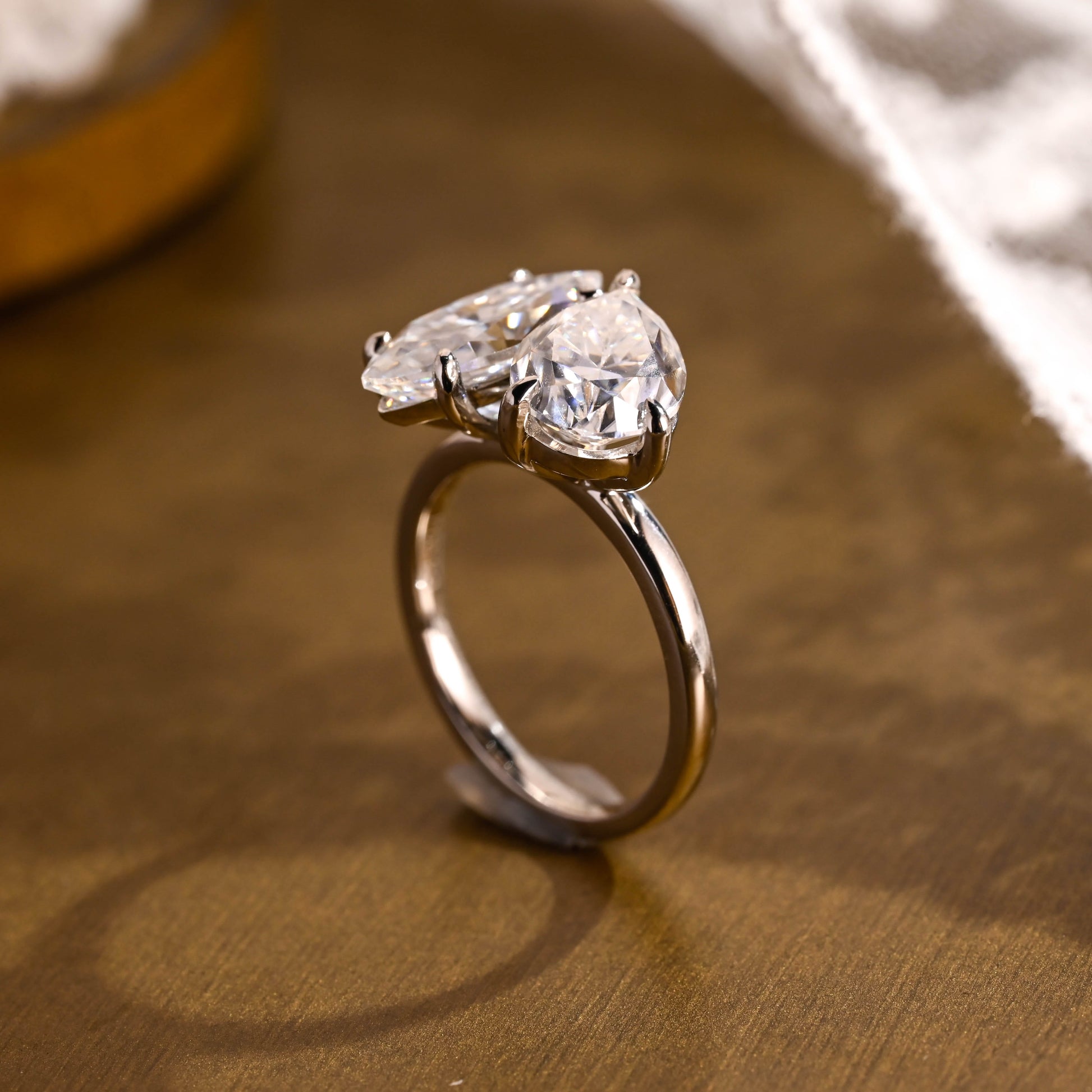 2 CT Emerald Pave Moissanite Engagement Ring