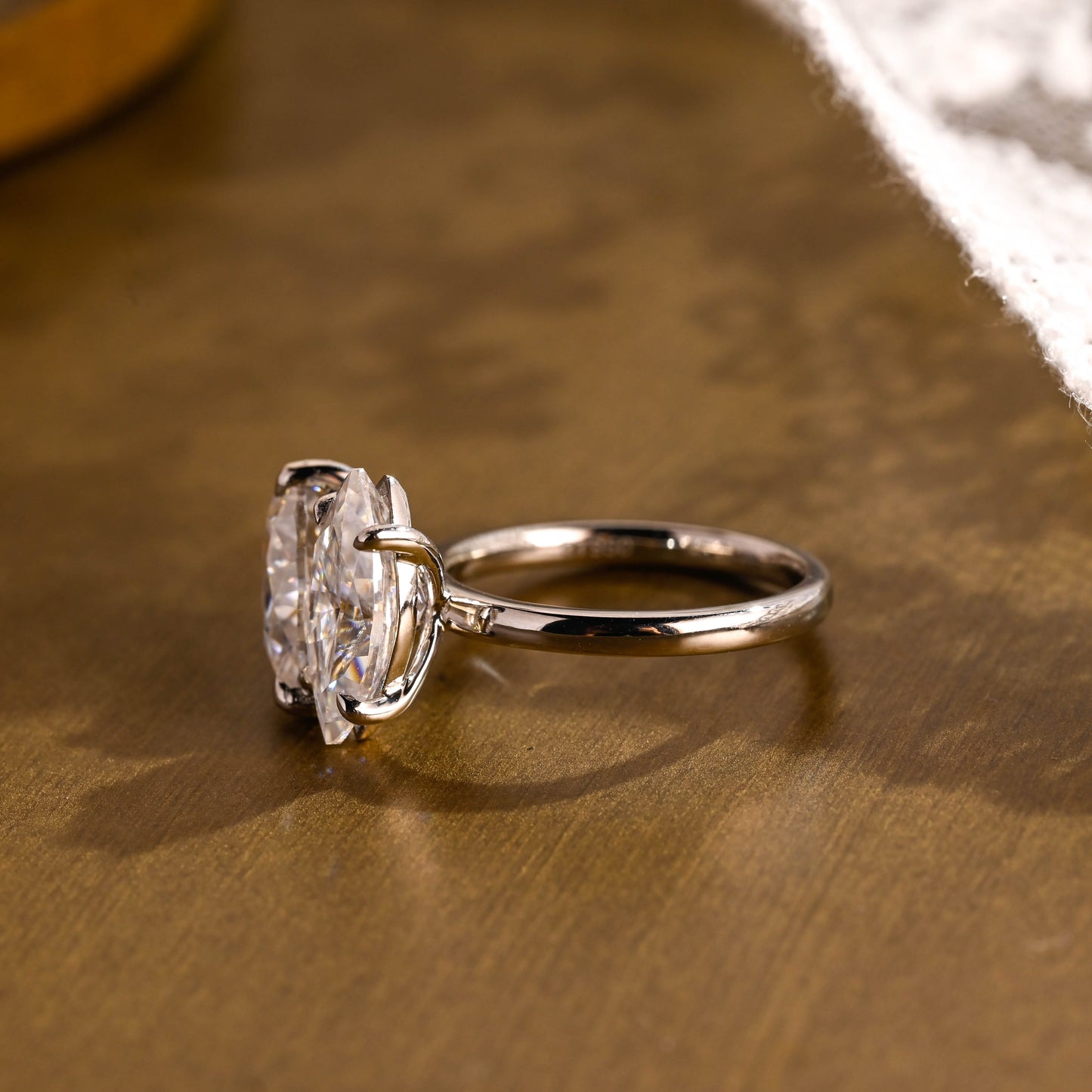 2 CT Emerald Pave Moissanite Engagement Ring