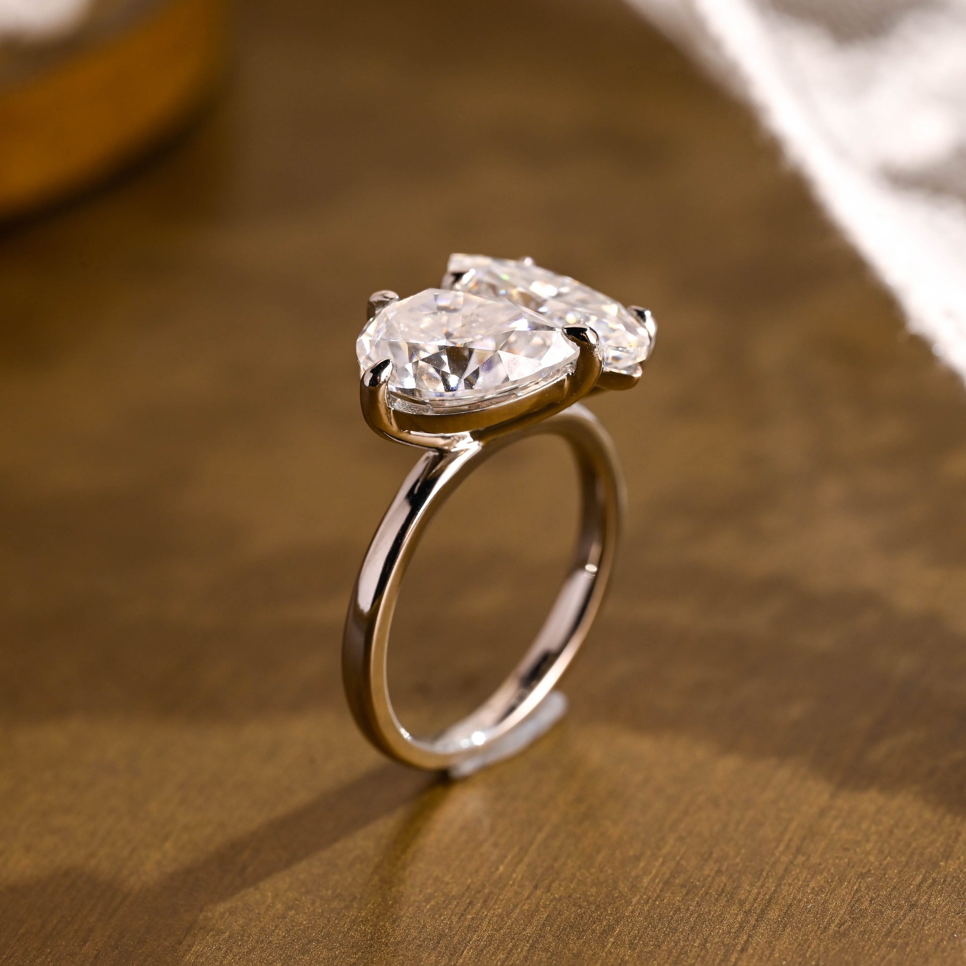 2 CT Emerald Pave Moissanite Engagement Ring