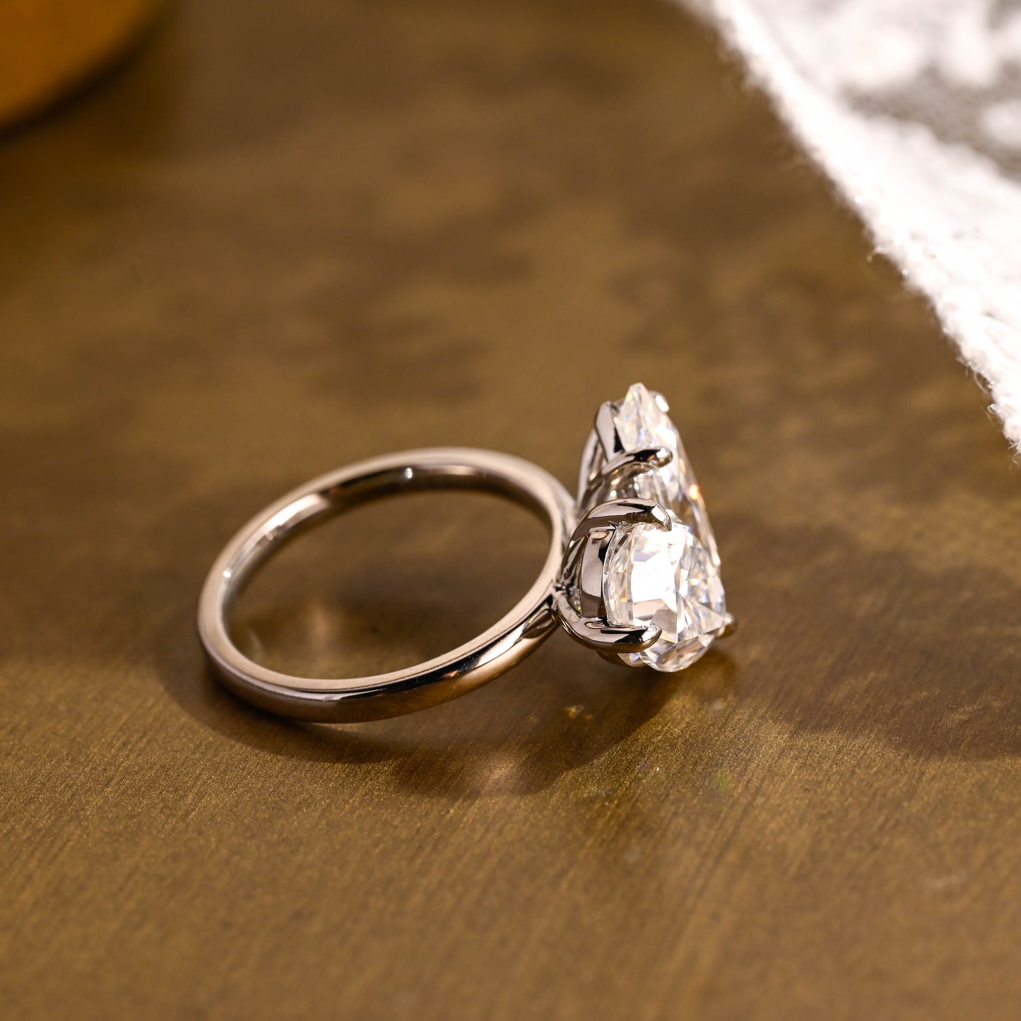 2 CT Emerald Pave Moissanite Engagement Ring