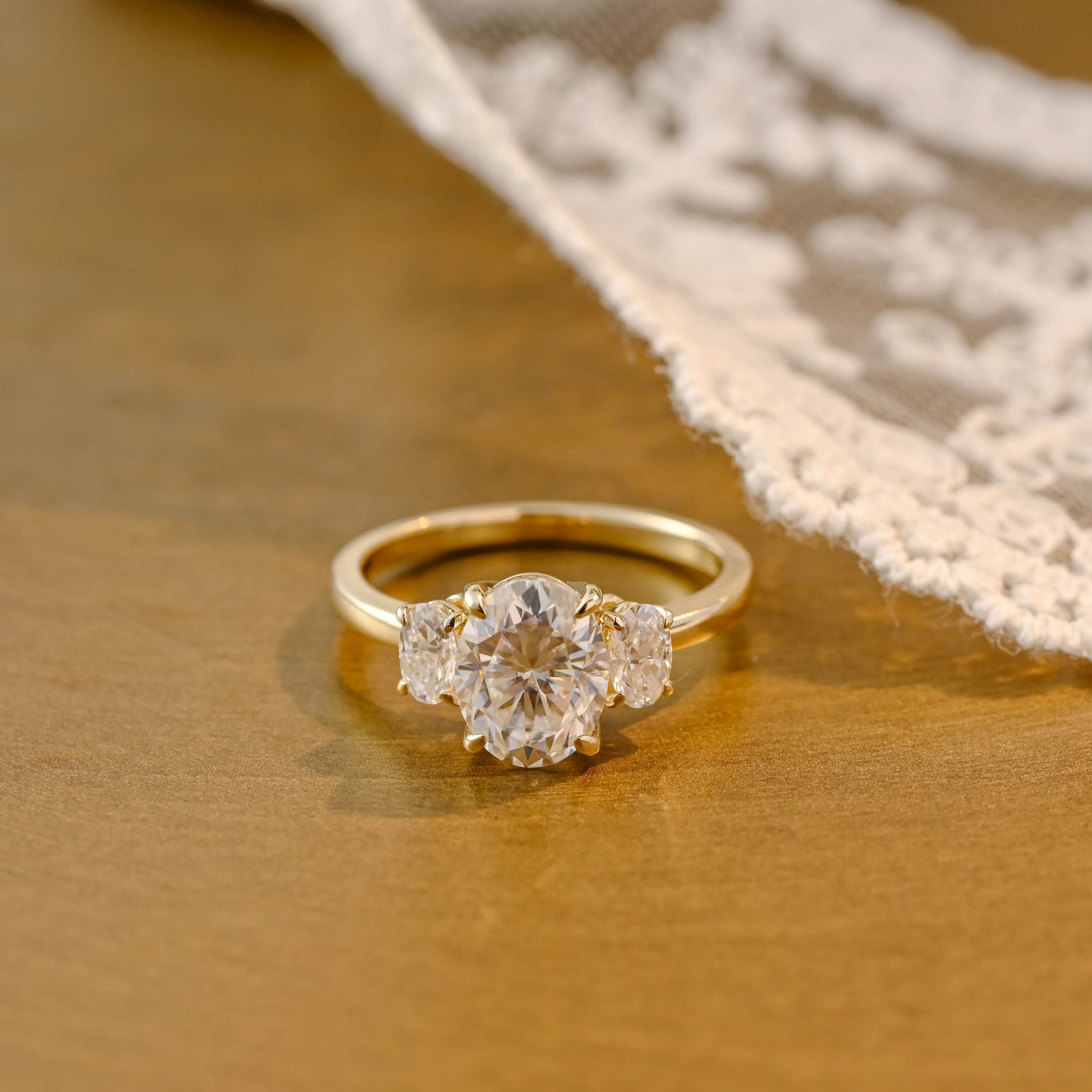2 CT Emerald Pave Moissanite Engagement Ring