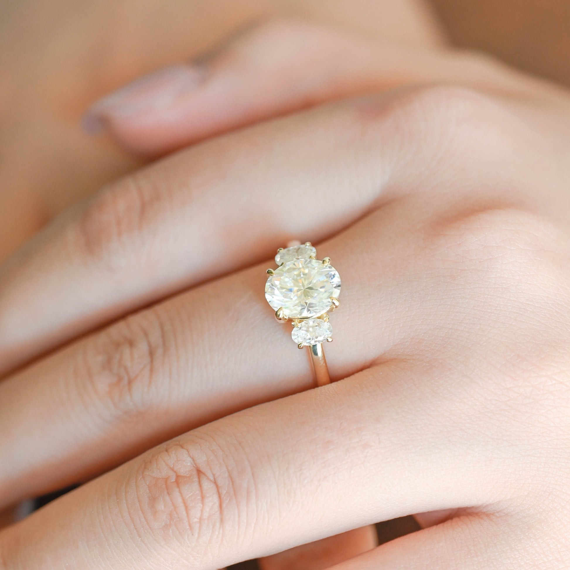2 CT Emerald Pave Moissanite Engagement Ring