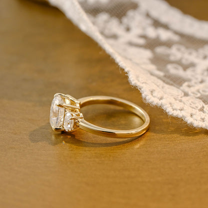 2 CT Emerald Pave Moissanite Engagement Ring