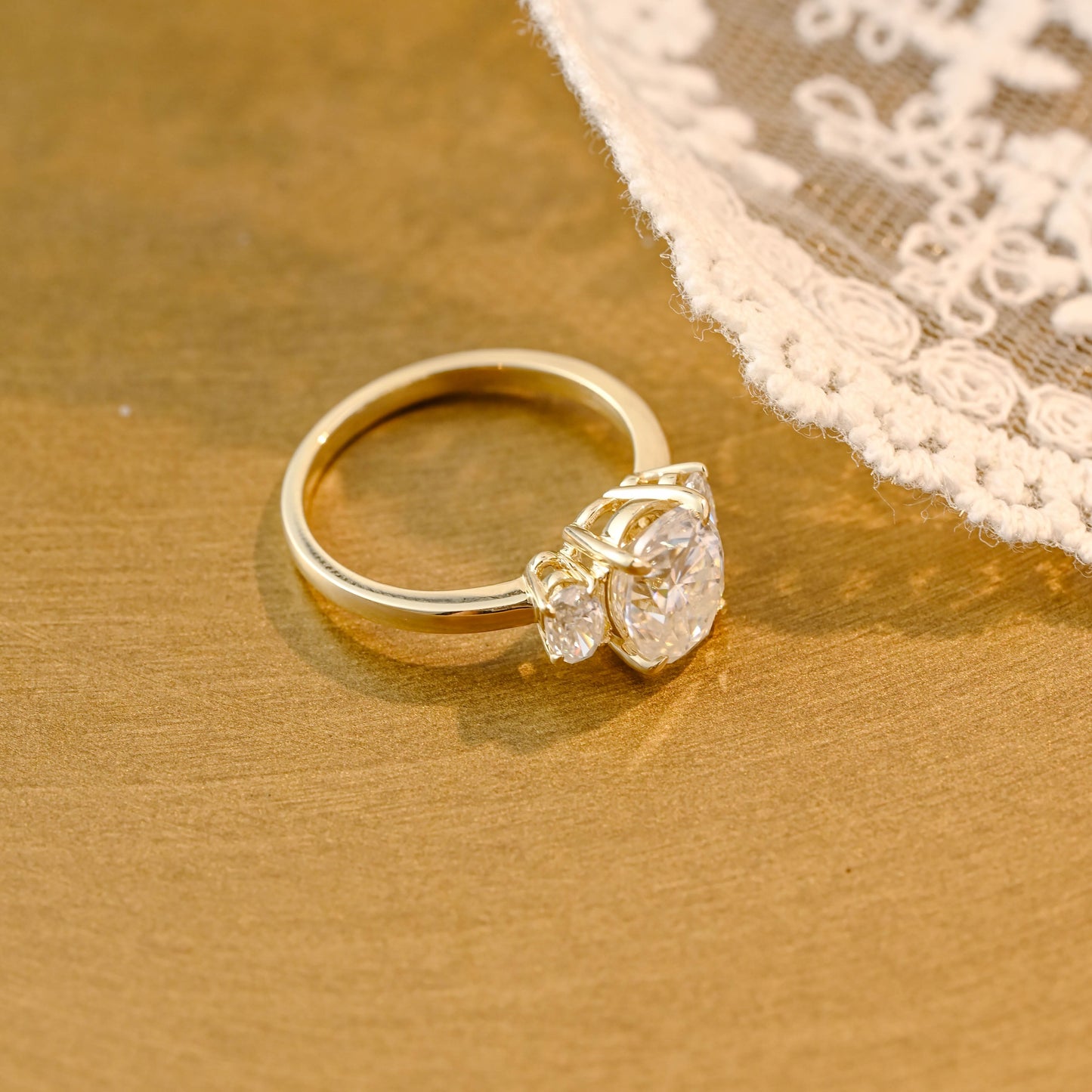 2 CT Emerald Pave Moissanite Engagement Ring