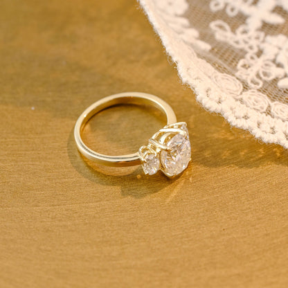 2 CT Emerald Pave Moissanite Engagement Ring
